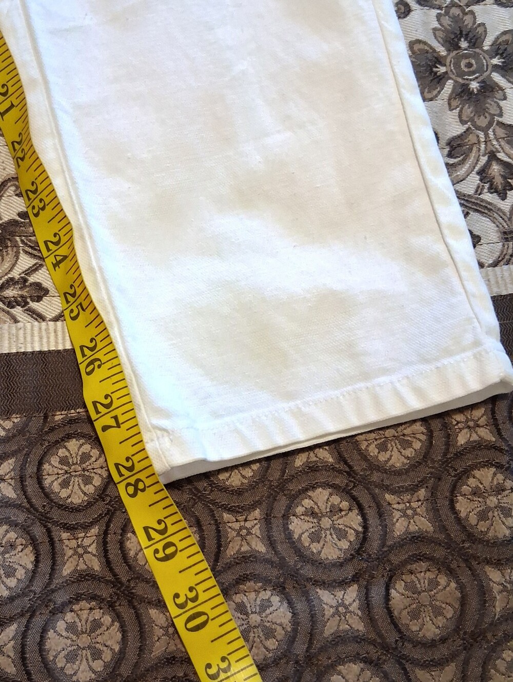 Eileen Fisher White Organic Cotton Blend Pant Classic Tapered High Rise Sz4 - Picture 8 of 16